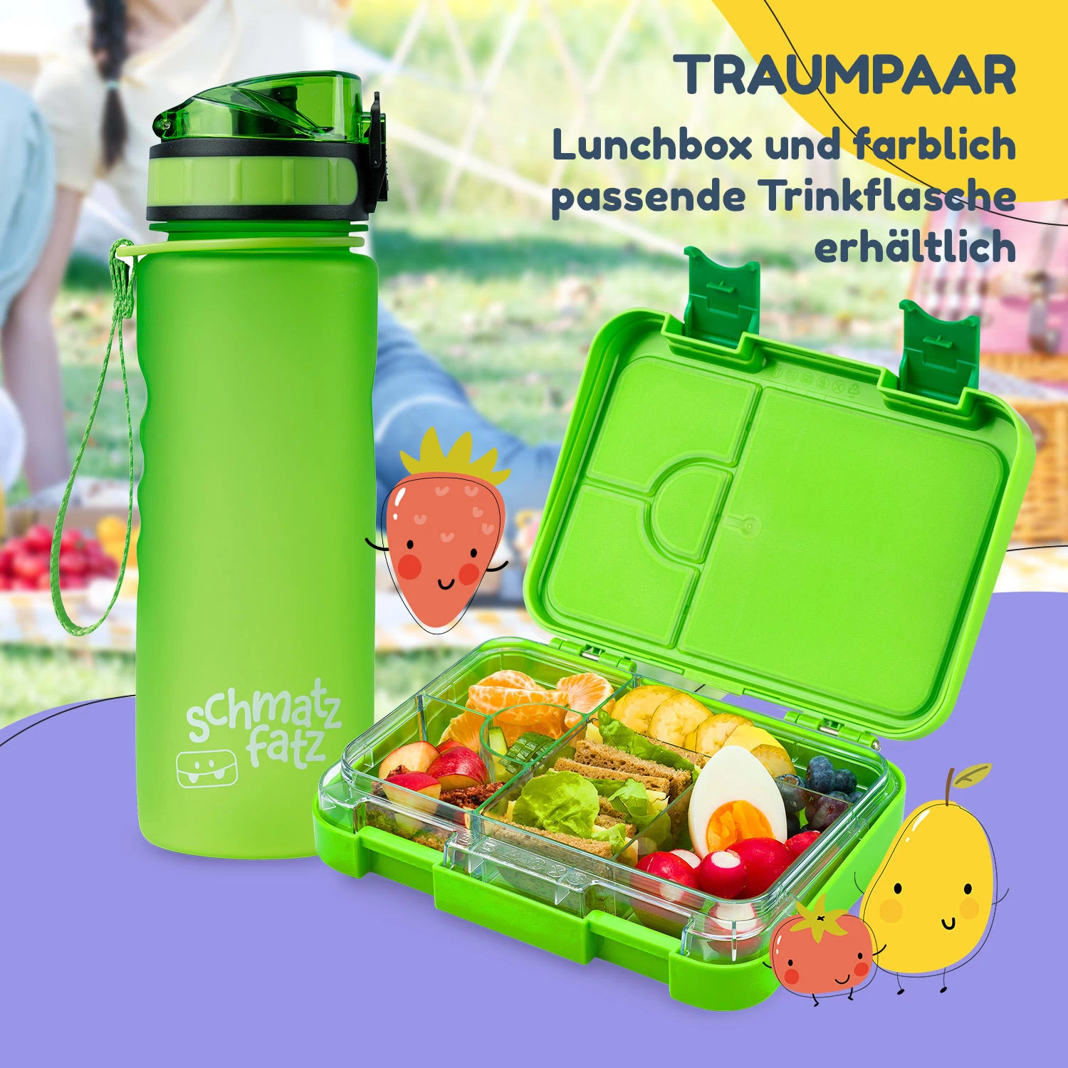 Schmatzfatz Frühstücksset Lunchbox & Trinkflasche Tritan Dicht BPA-frei 9 Schmatzfatz Frühstücksset Lunchbox & Trinkflasche Tritan Dicht BPA-frei – Bild 7