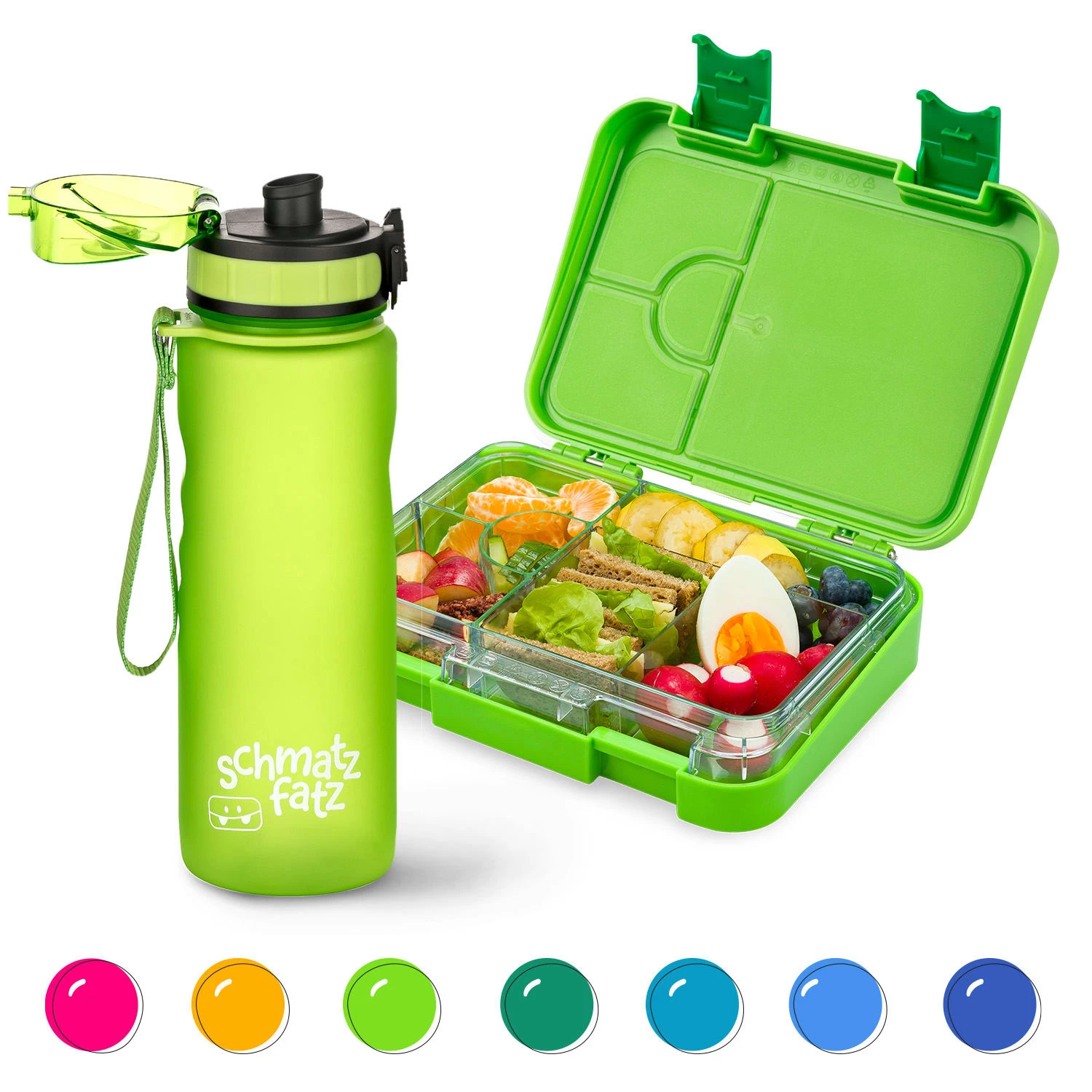 Schmatzfatz Frühstücksset Lunchbox & Trinkflasche Tritan Dicht BPA-frei 3 Schmatzfatz Frühstücksset Lunchbox & Trinkflasche Tritan Dicht BPA-frei