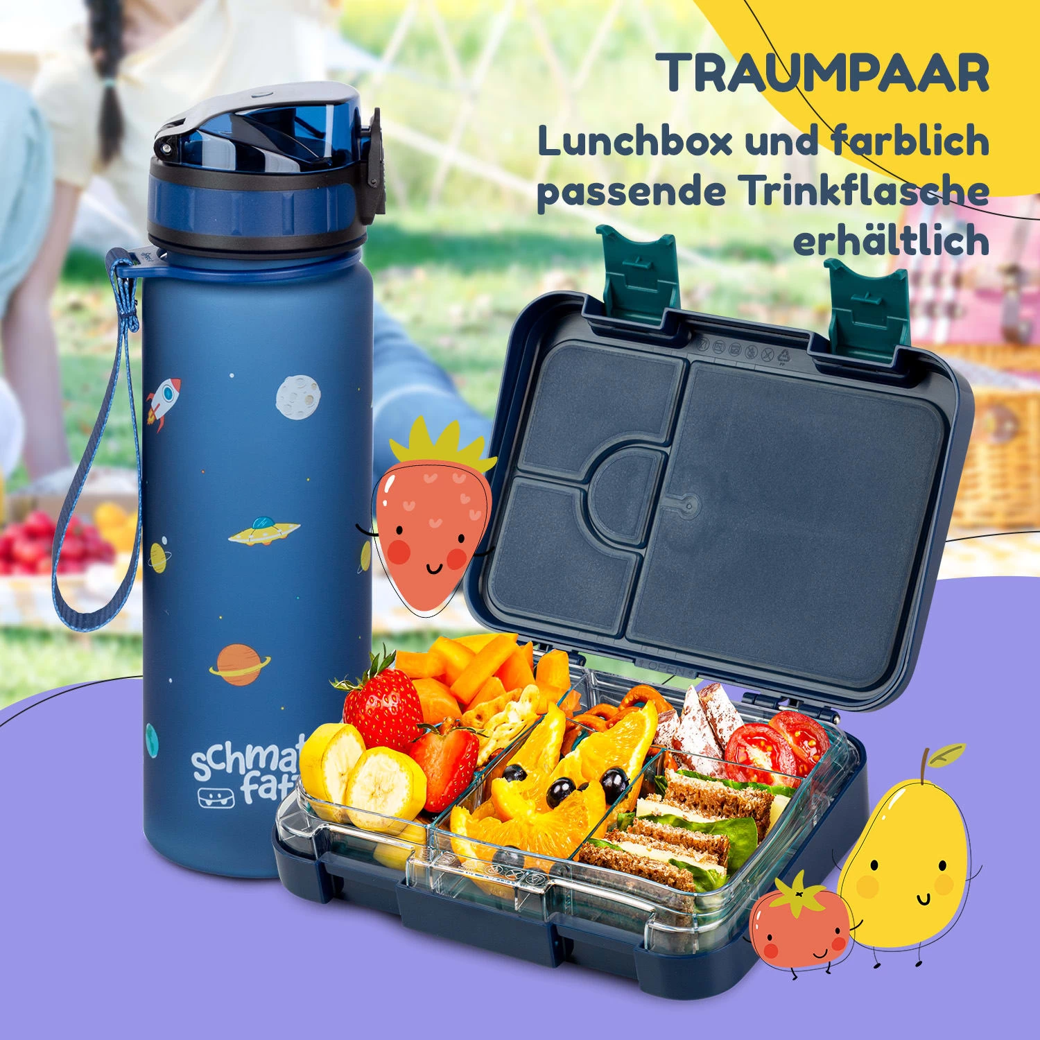 Schmatzfatz Frühstücksset Lunchbox & Trinkflasche Tritan Dicht BPA-frei 9 Schmatzfatz Frühstücksset Lunchbox & Trinkflasche Tritan Dicht BPA-frei – Bild 7