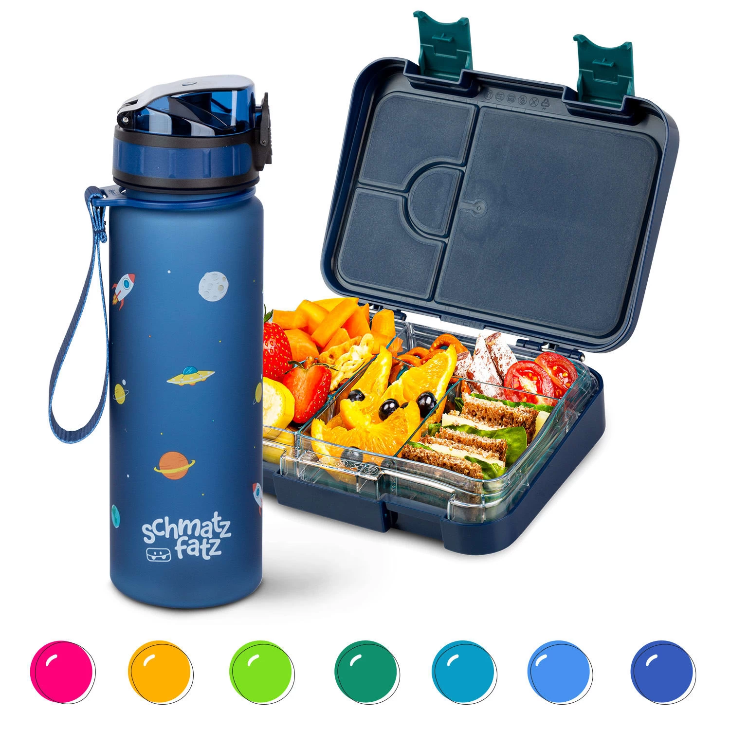 Schmatzfatz Frühstücksset Lunchbox & Trinkflasche Tritan Dicht BPA-frei 3 Schmatzfatz Frühstücksset Lunchbox & Trinkflasche Tritan Dicht BPA-frei